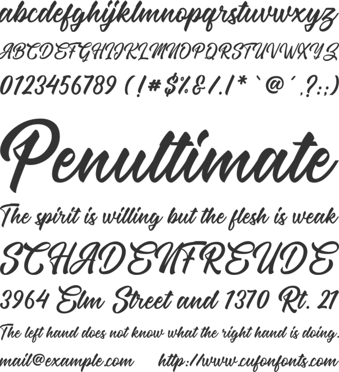 The Micrander font preview