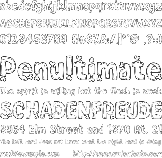 Zoombieland font preview