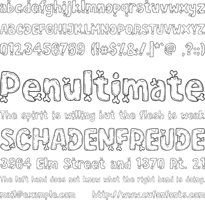 Zoombieland font preview