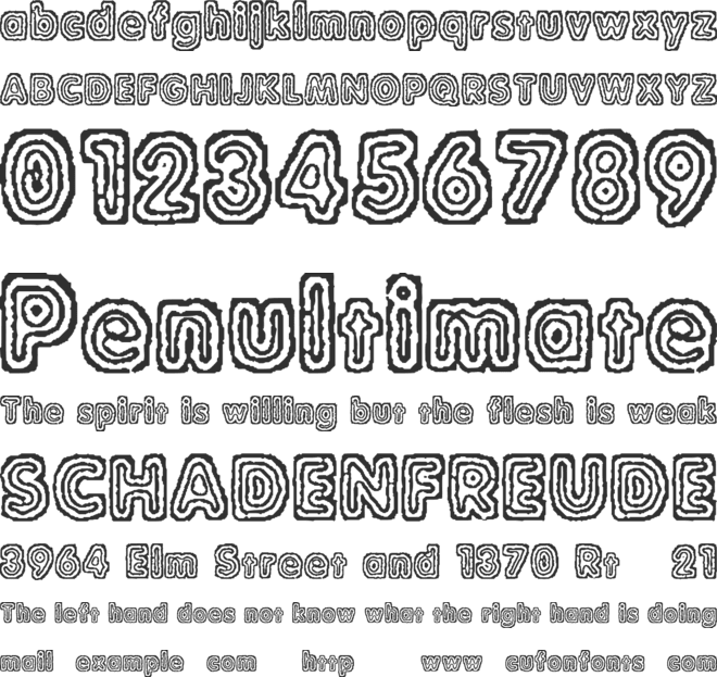 Raydiate BRK font preview