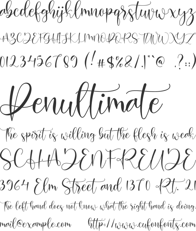 Hosbela font preview