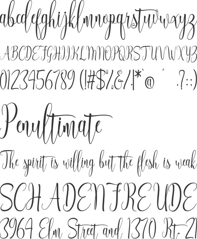 Aqilla font preview