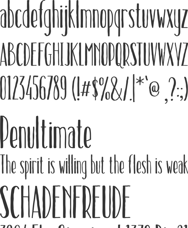 Hinterland font preview