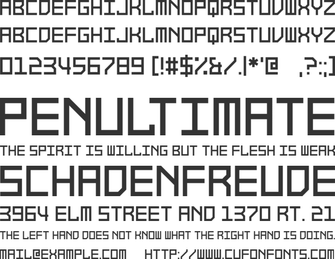 Migraine Machine font preview