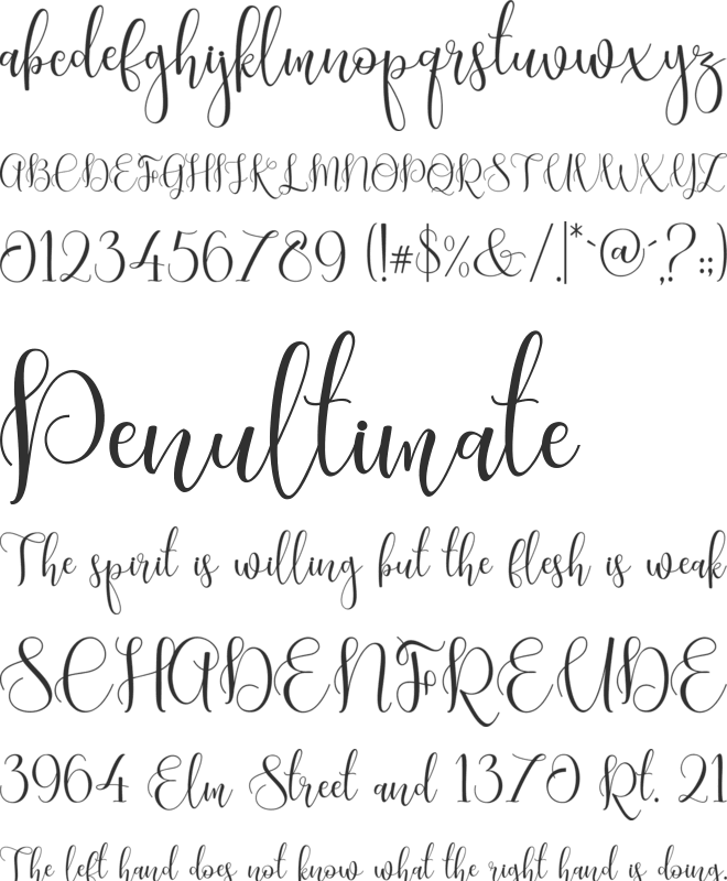 Marihouse Script font preview