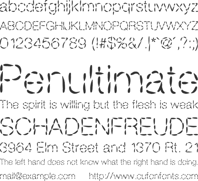 Sans couture font preview