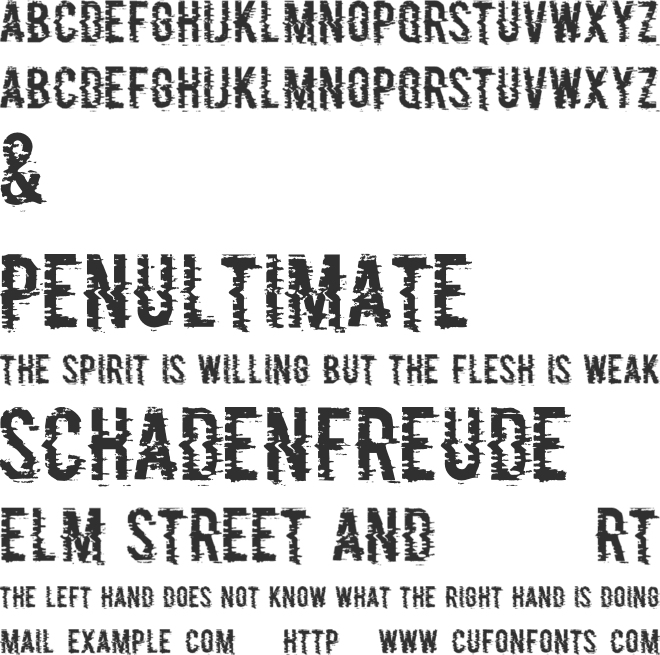 P&F font preview