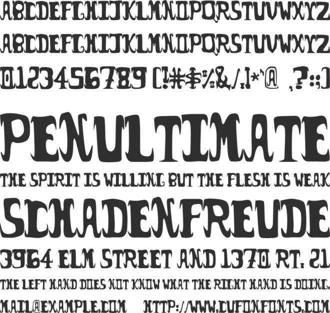 Possum Droppings font preview