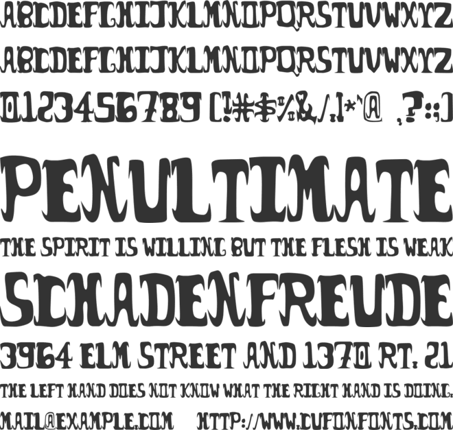 Possum Droppings font preview