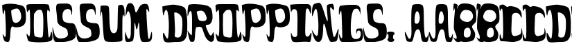 possum droppings. font