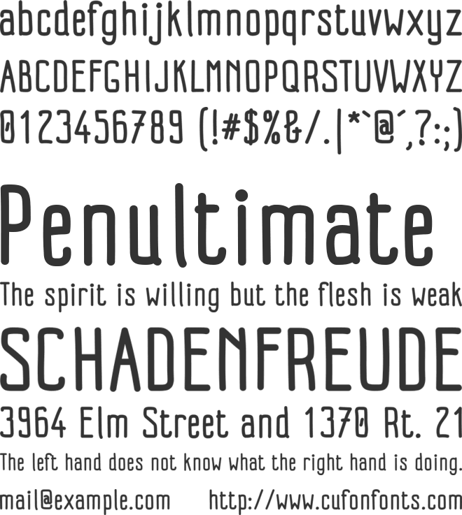 Impreciso free font preview