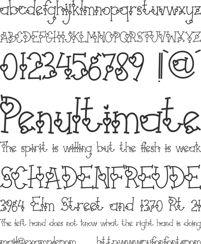 SWEETHEART font preview