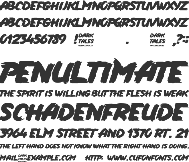 Dark Tales font preview