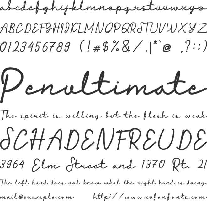 Sigarette font preview