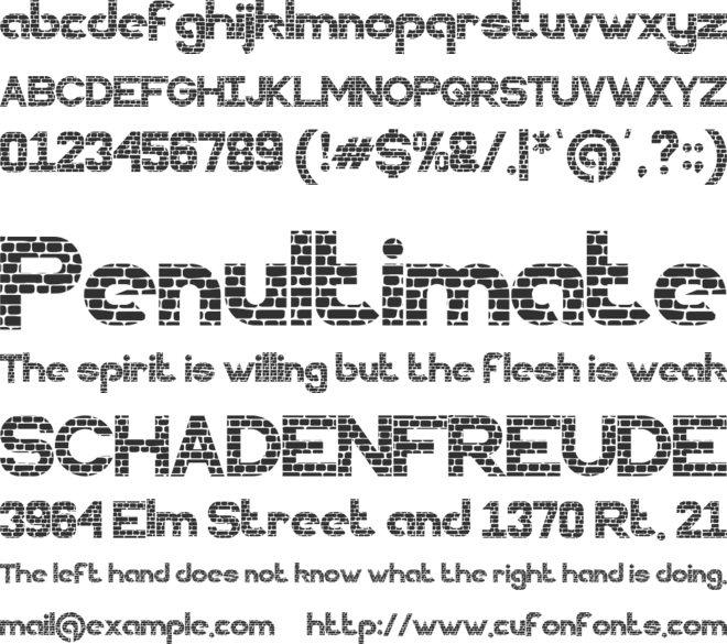 BRICK WALL font preview