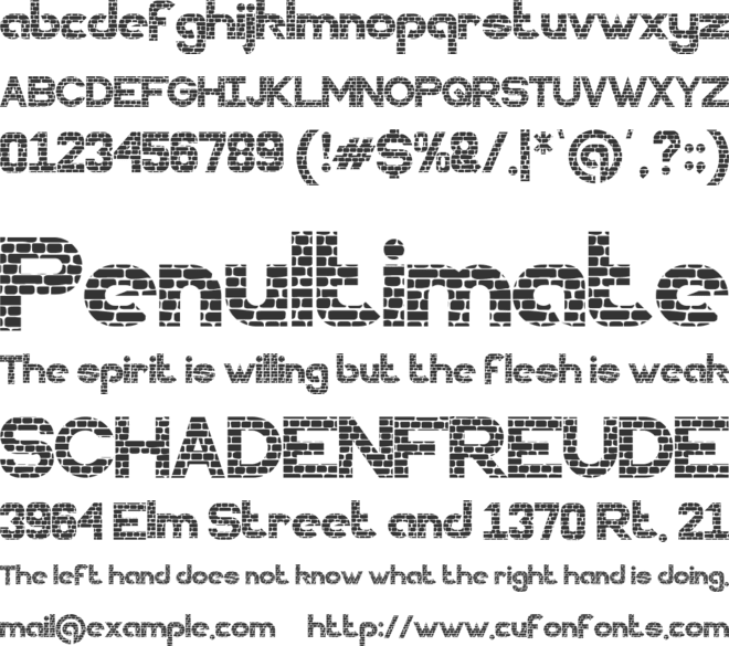 BRICK WALL font preview