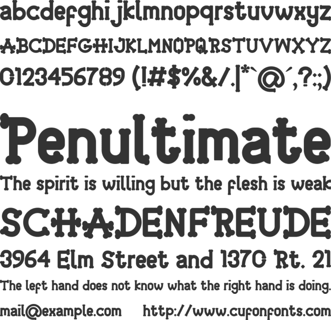 Skelboune font preview