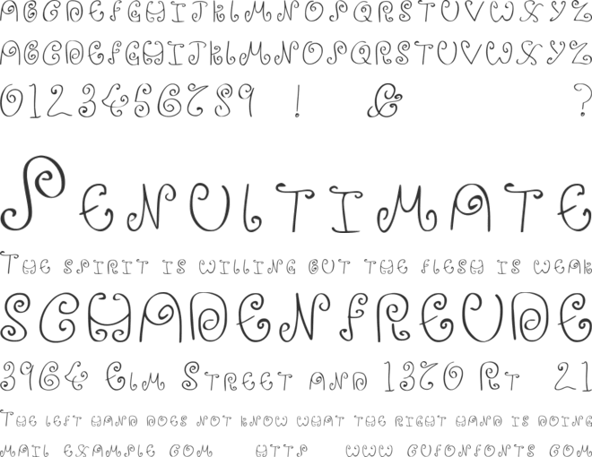 Ignore Me font preview