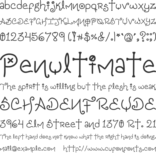 The Genesis font preview