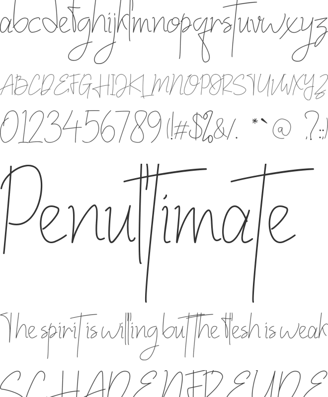 British font preview