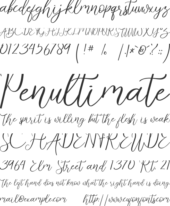Angellyne font preview
