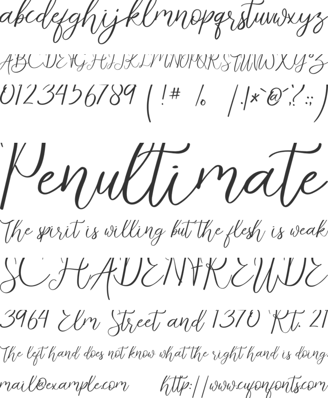 Angellyne font preview