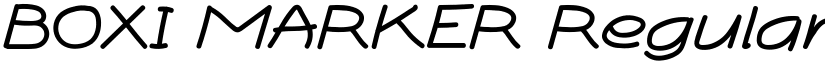 BOXI MARKER Regular font