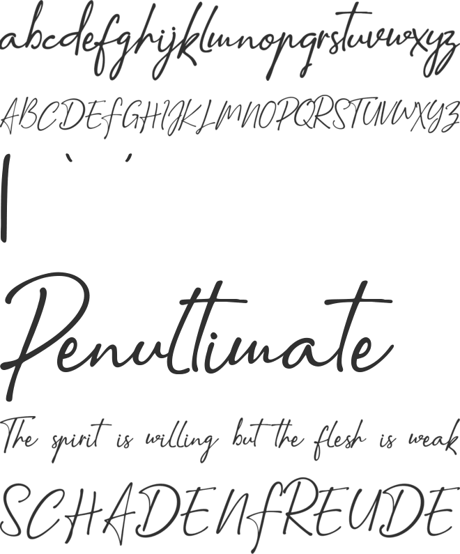 Amatins font preview