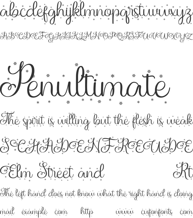 Holistya Snow font preview