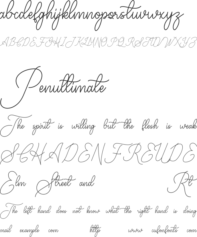 Gailenia font preview