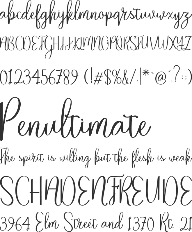 Nature font preview