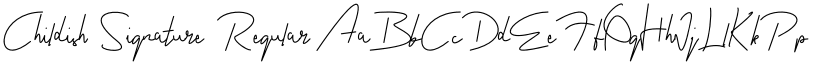 Childish Signature Regular font