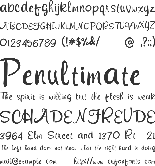 Cooking Water font preview