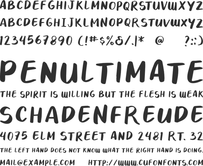 Nothing For You font preview