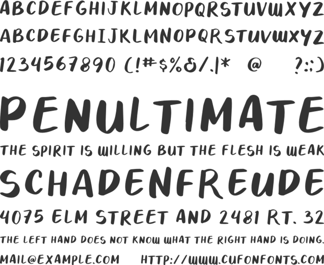 Nothing For You font preview