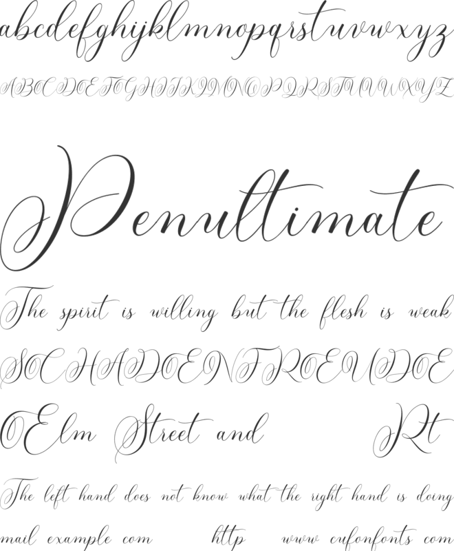 Sunchery font preview