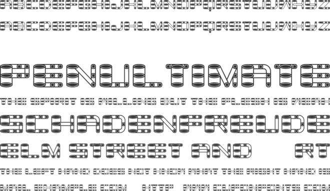 Zylinder font preview