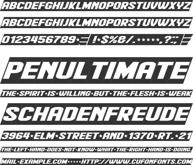 Flight 21 font preview