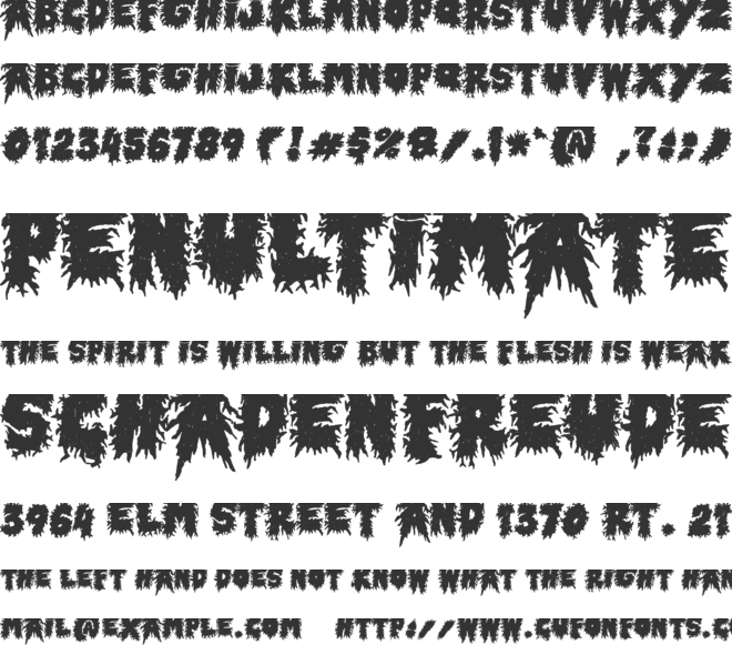 Horror Metal font preview