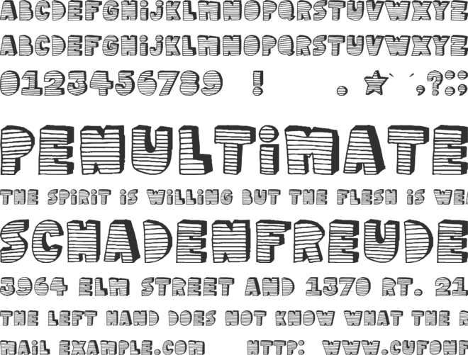 stripe3D font preview