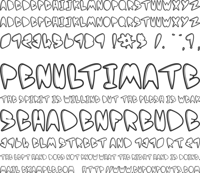 Yo mama font preview