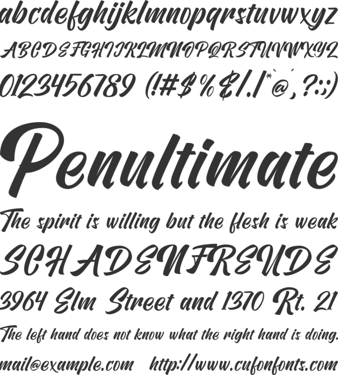 Vervelle font preview