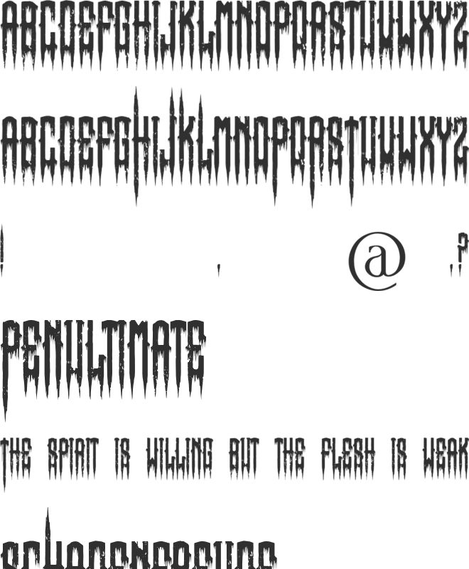 Horror Type font preview