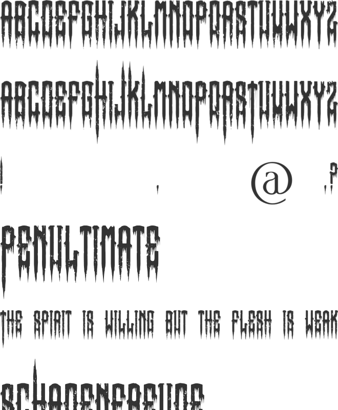 Horror Type font preview