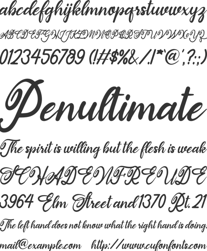 Sunbunny font preview