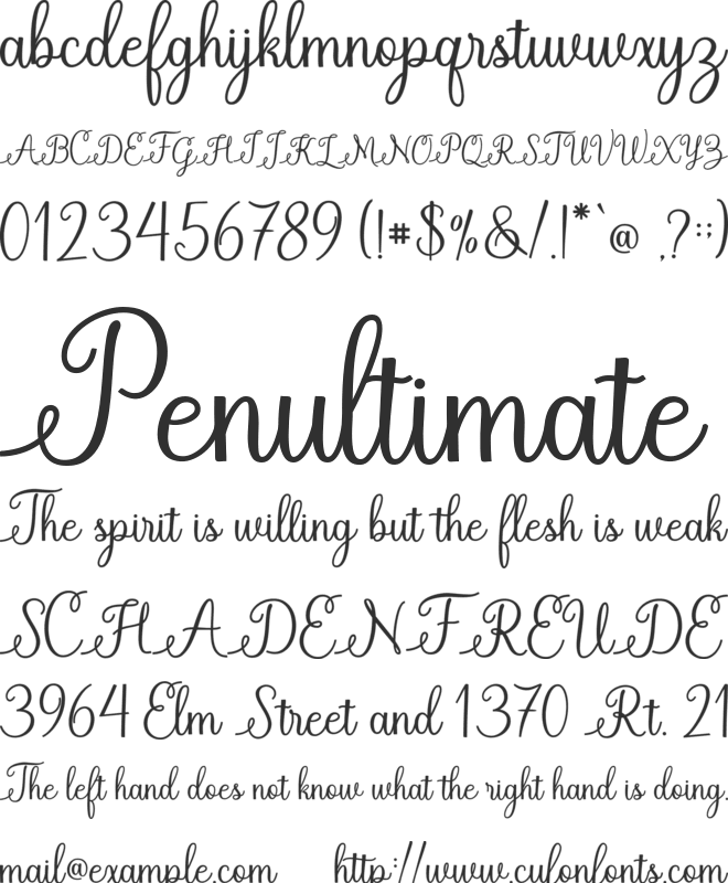 Betrycia font preview
