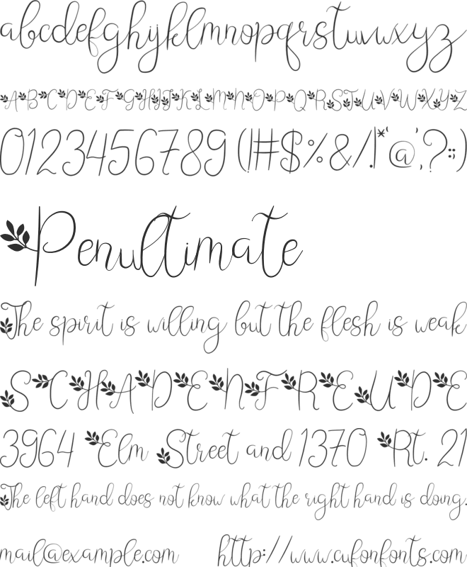 Leafing font preview