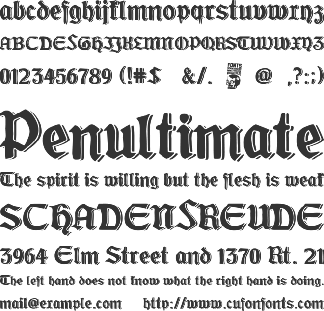 Westfalia font preview