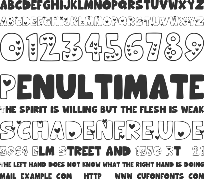 Hooman Love font preview