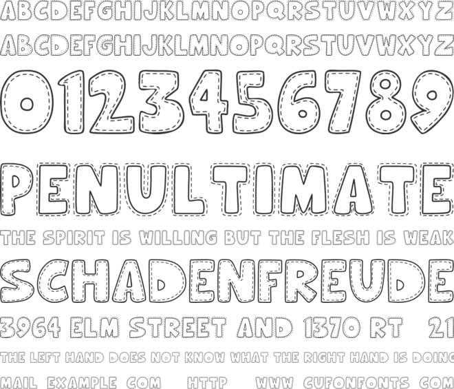 Hooman Stitch font preview